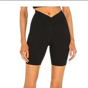 Year of Ours Black Ribbed Shorts small